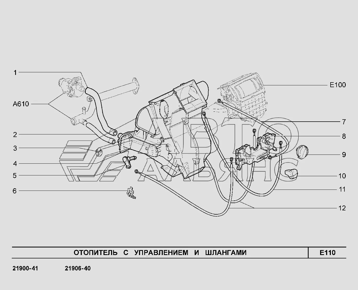 Подключение управления блоком отопителя лада гранта E110. Отопитель с управлением и шлангами LADA Granta 2190 (Чертеж № 51: список д