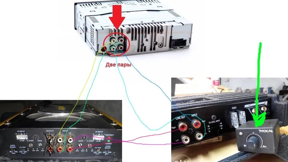 Подключение усилителя к магнитоле без rca подключение двух усилков (4х канальника и моноблока) на магнитолу с 4мя выходами