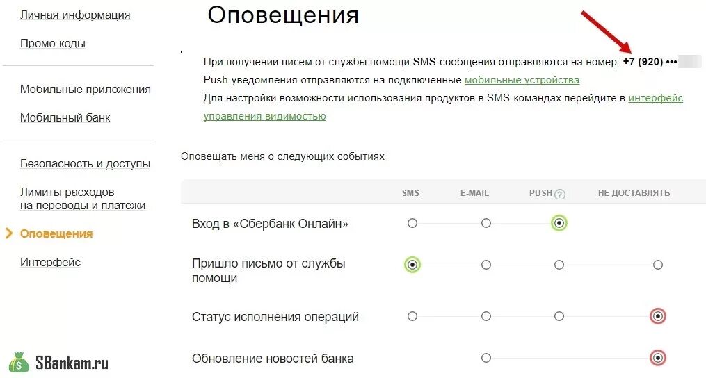 Подключение уведомлений сбербанк на телефон Уведомления сбербанк можно