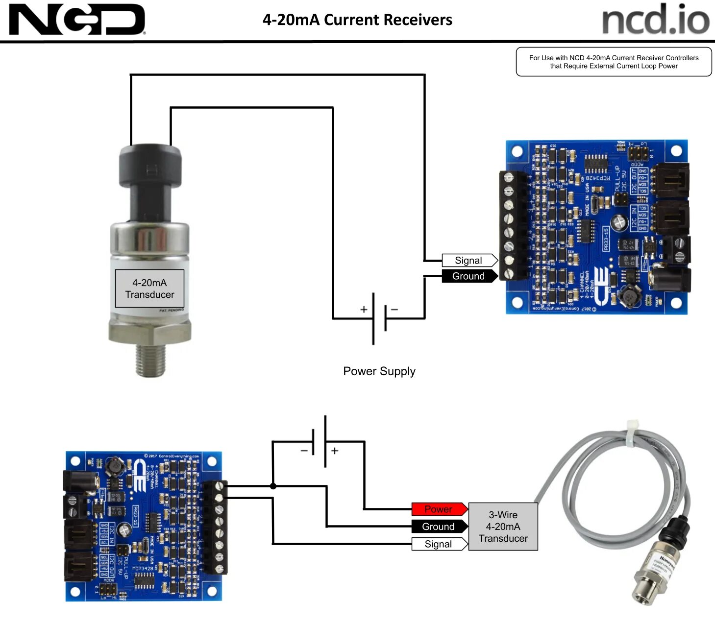 Подключение уз датчика MCP3428 4-Channel 4-20mA 16-Bit Current Receiver with IoT Interface - NCD Store