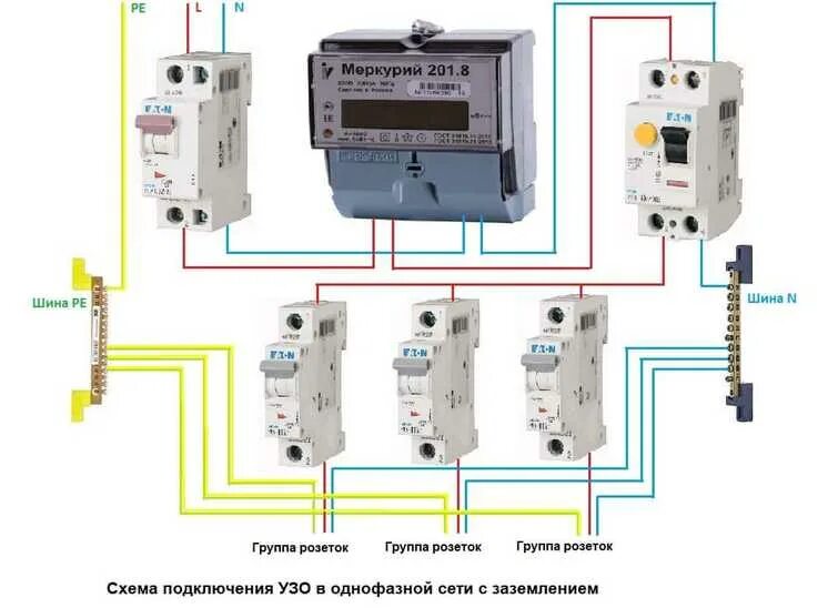 Подключение узо автомата схема заземлением Устройства защитного отключения купить на сайте ЭТК Оникс.