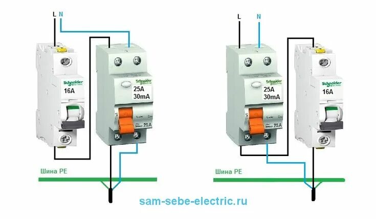 Подключение узо к двухполюсным автоматам Как правильно установить УЗО - до или после автомата