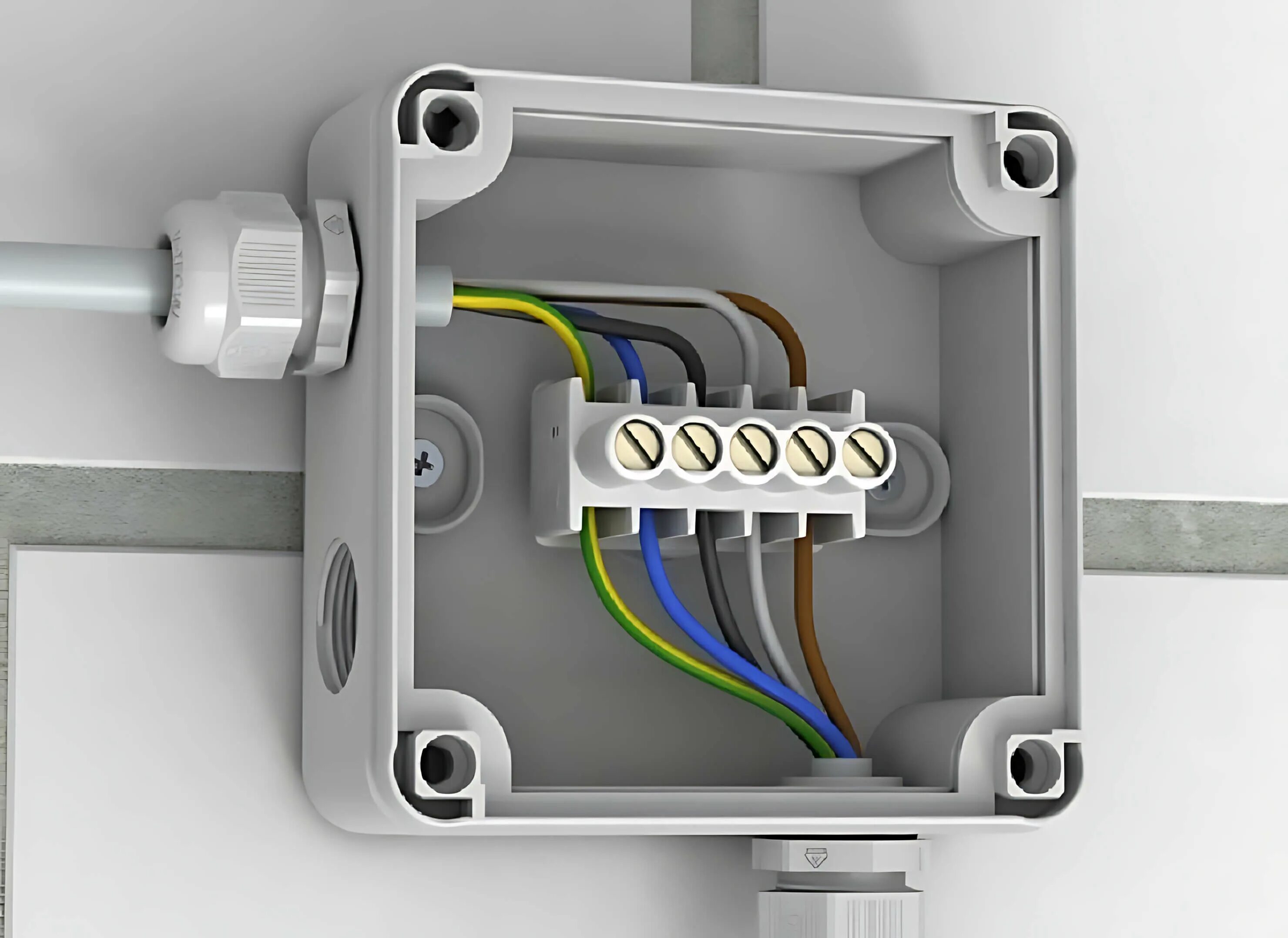 Подключение в электрической коробке Как соединить кабель: способы и рекомендации