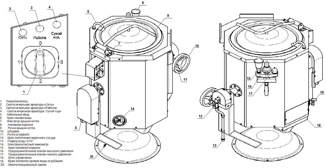 Подключение варочного котла 600 л схема электрическая Котел пищеварочный электрический опрокидывающийся КПЭм-160-ОР Контент-платформа 