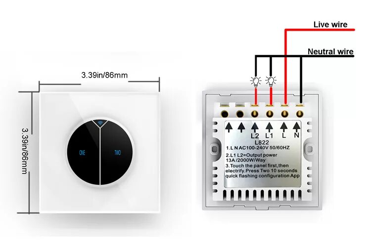 Подключение вай фай выключателя אמזון הד Alexa בקרת קול Wifi אור Led חכם מתג קיר 2 כנופיה - Buy Wifi Smart Led א