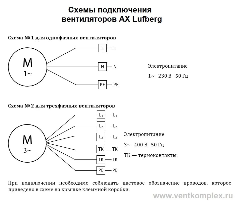 Подключение вентилятора однофазного схема Каталог товаров