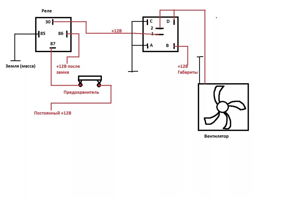 Подключение вентилятора охлаждения через реле Установка двойного вентилятора - Lada Калина седан, 1,6 л, 2007 года электроника