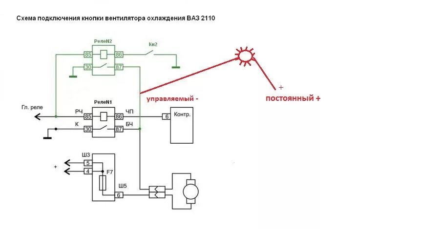 Подключение вентилятора охлаждения ваз 2110 с аккумулятора Небольшая доработка по ВКЛ вентилятора охлаждения. - Сообщество "ВАЗ: Ремонт и Д