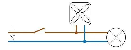 Подключение вентилятора в ванной через лампочку Схема подключения вентилятора через выключатель: найдено 87 изображений