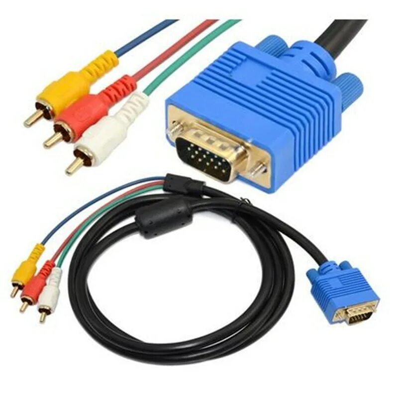 Подключение vga к телевизору звук Штекер VGA LBSC 15 pin/3 RCA аудио AV Кабель-адаптер для HDTV ПК DVD-5FT AliExpr