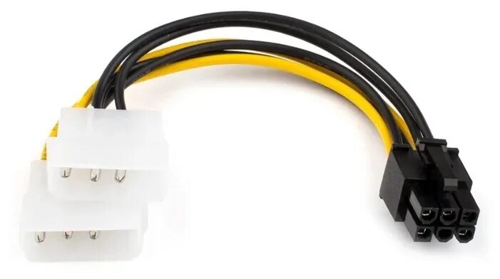 Подключение видеокарты 6 2 pin Переходник питания 2Molex-6PIN OEM - купить с доставкой по выгодным ценам в инте