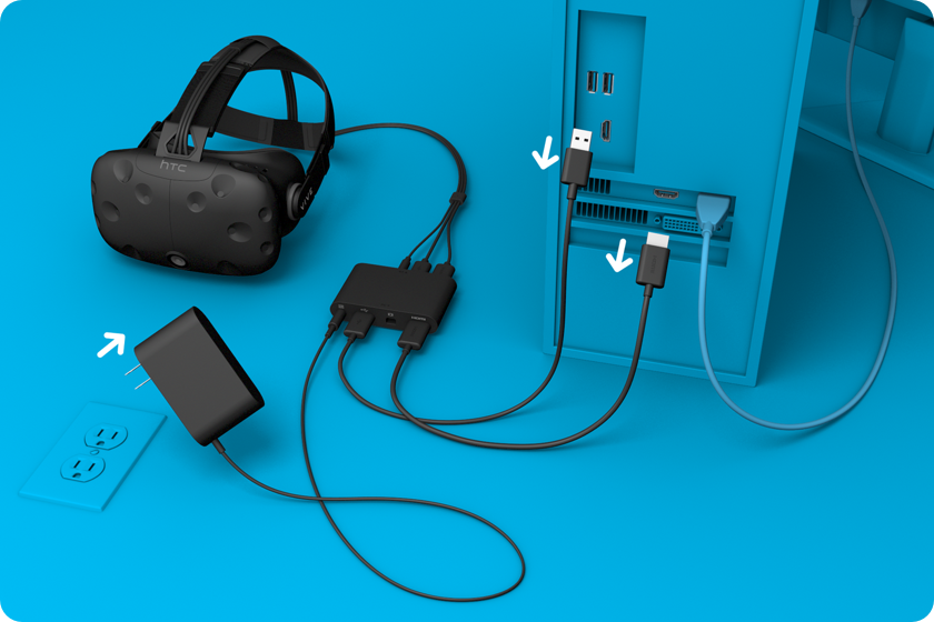 Подключение виртуального телефона VIVE Pro HMD Руководство по установке VIVE