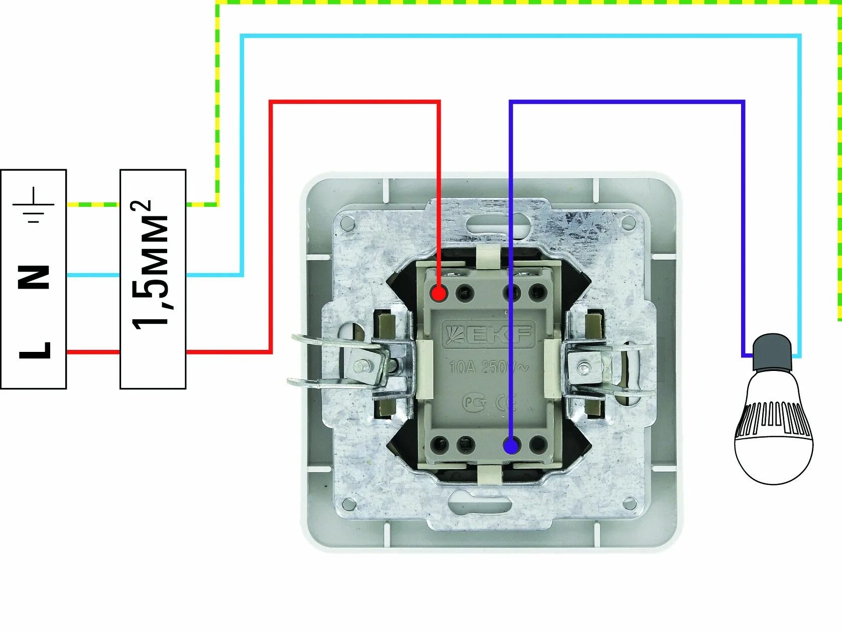 Подключение внутри выключателя Выключатель и диммер: как управлять освещением из нескольких мест - Блог - EKF