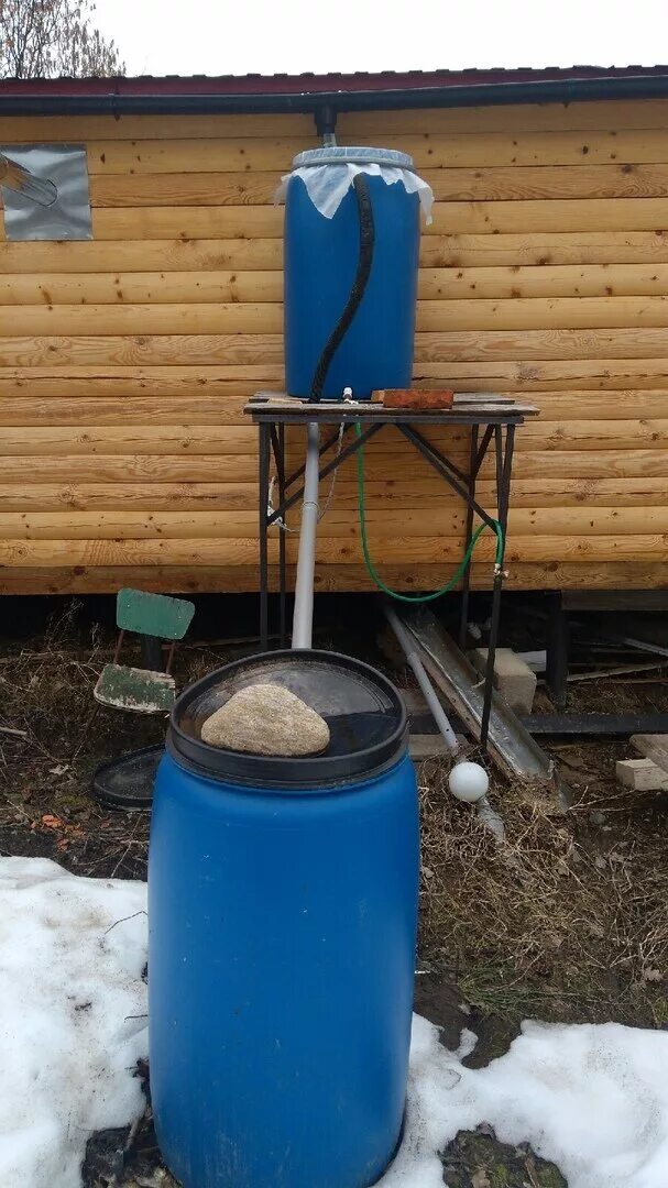 Подключение воды к бане бочке зимой Как сделать в бане воду, если воды нет Дача с нуля Дзен