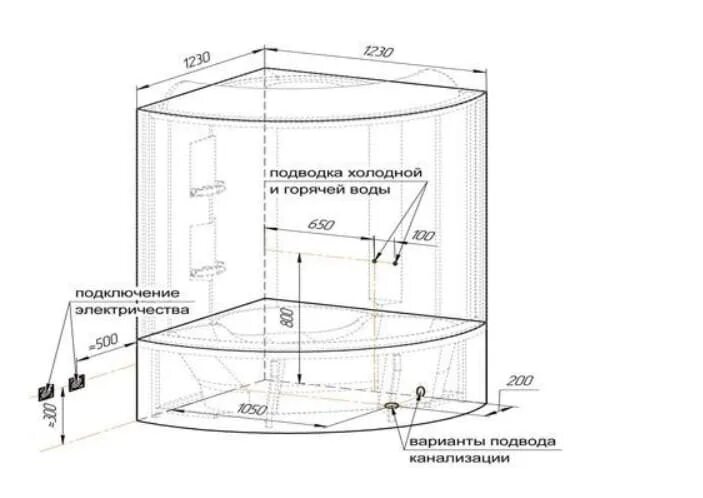 Подключение воды к душевой кабине в картинках Установка душевой кабины в ванной комнате частного дома: правила и советы - BM С