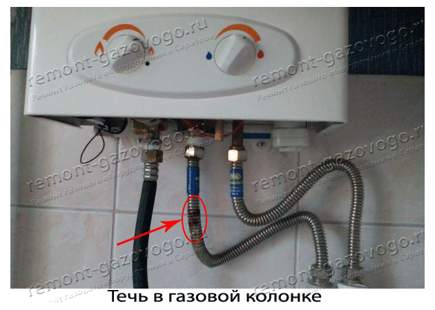 Подключение воды к газовой Почему из газовой колонки капает вода HeatProf.ru