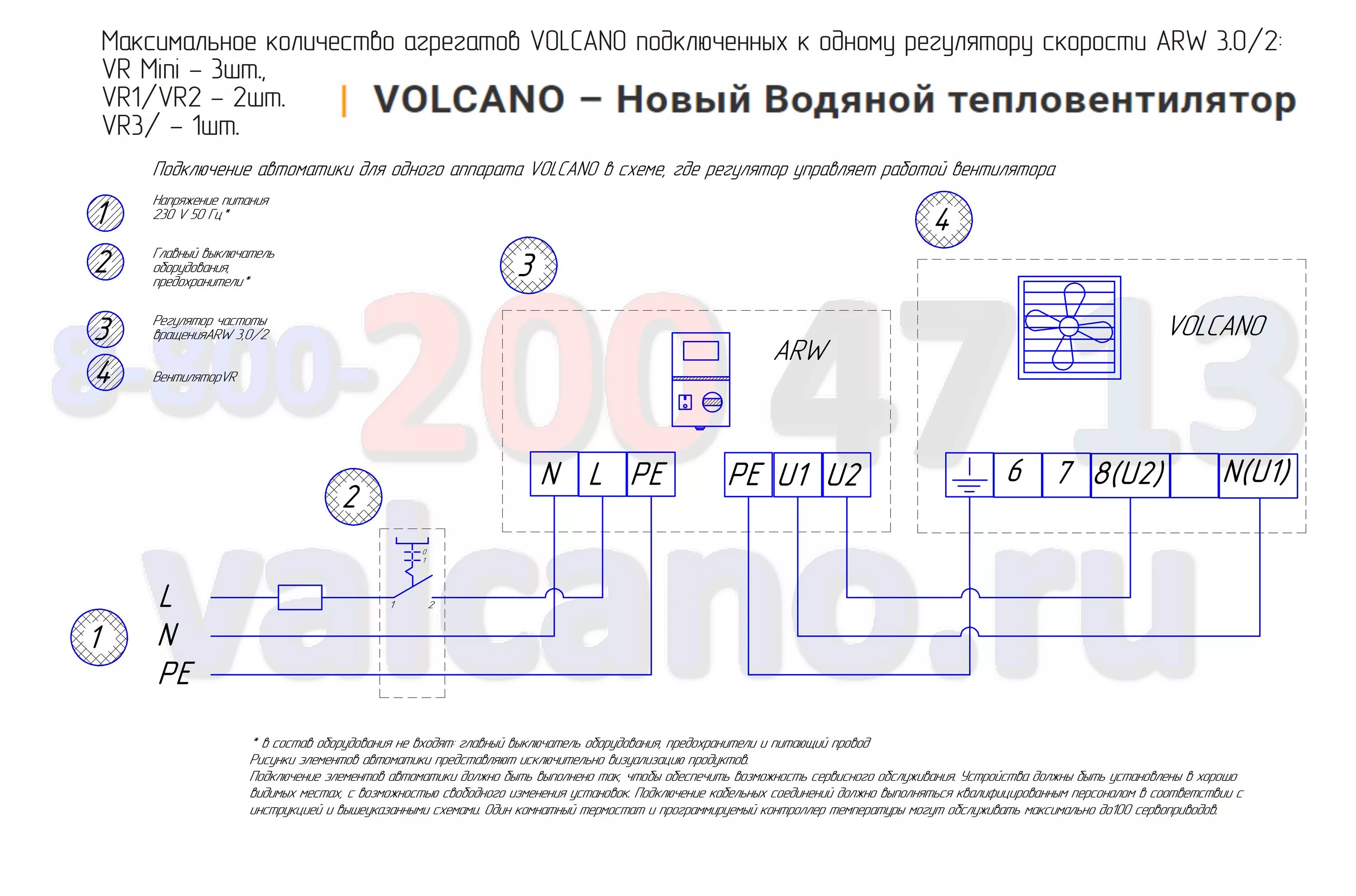 Подключение volcano vr 4 ec Volcano Регулятор скорости вращения ARW 3.0/2, (автотрансформатор) - 1-4-0101-00