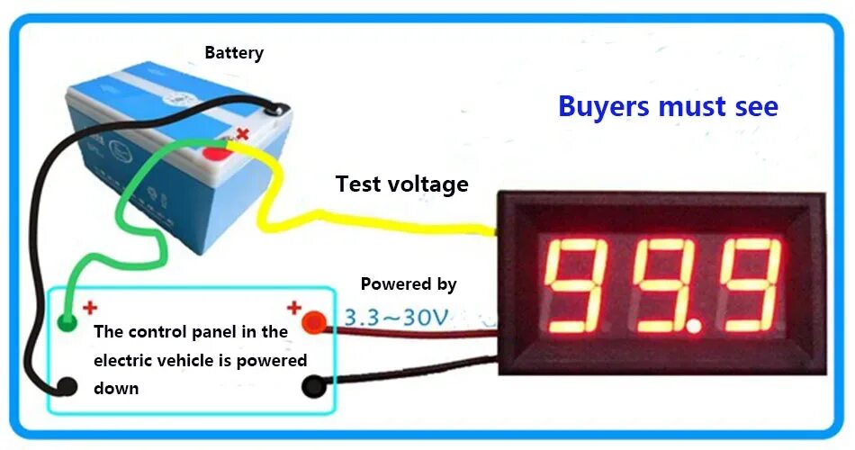 Подключение вольтметра 3 провода Цифровой вольтметр YB27, DC0-300V 0-200 в, три провода, измерители напряжения по