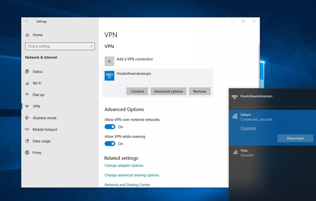 Подключение vpn win 10 How To Setup and configure VPN Connection In Windows 10