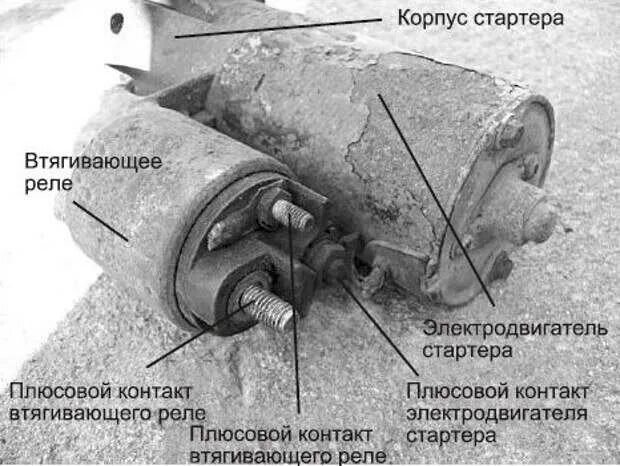 Подключение втягивающего реле к стартеру Какие контакты на стартере