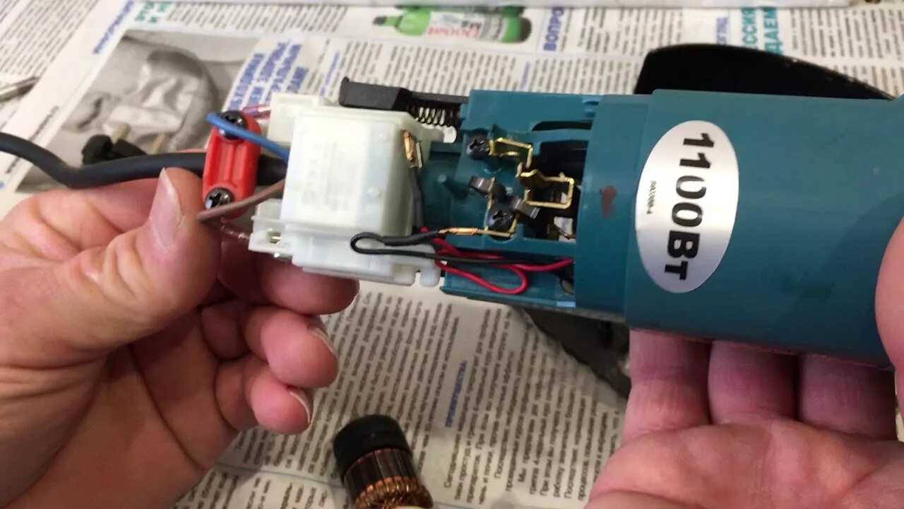 Подключение выключателя болгарки MAKITA 9565H Обзор, разбор, убеждаемся в подлинности! - YouTube
