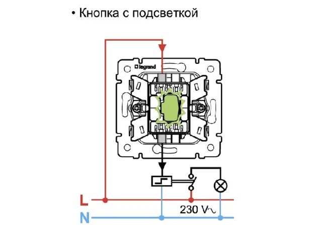 Подключение выключателя легран с подсветкой Применение двух полистного выключателя в однолинейной схеме электроснабжения осв