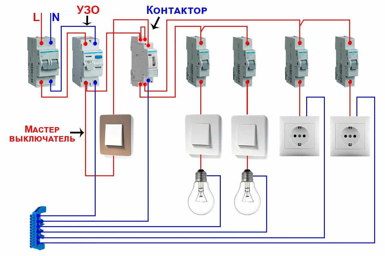 Подключение выключателя mastera uslug Схема с мастер выключателем