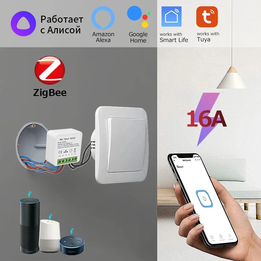 Подключение выключателя с алисой Voice Control Automation Modules Google Home Automation Modules - Smart Home Swi