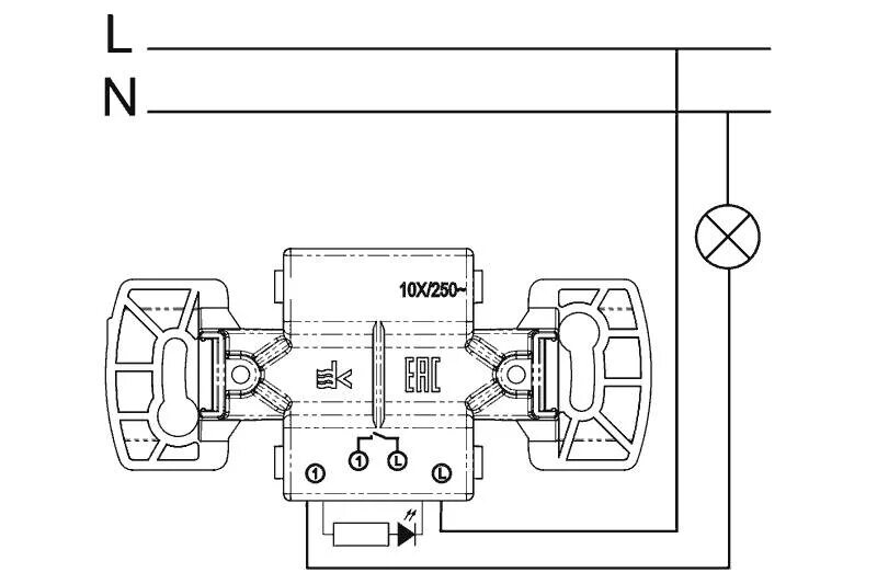 Подключение выключателя шнайдер с подсветкой Выключатель с подсветкой: установка, подключение, схема