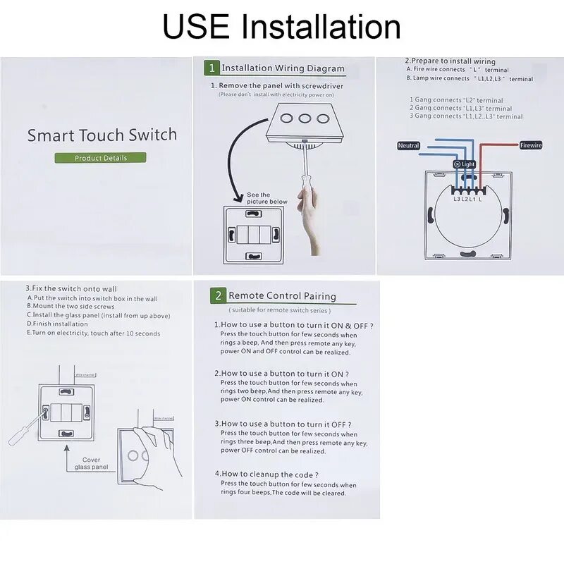 Подключение выключателя touch switch Сенсорный выключатель EU Stanard, белая стеклянная панель с кристаллами, 1 банда