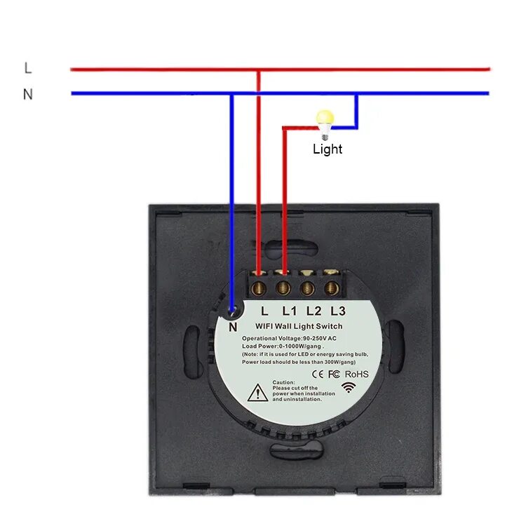 Подключение выключателя touch switch 3 Местный 1 Позиционный Ewelink Сенсорный Выключатель Wi-fi Настенный Выключател