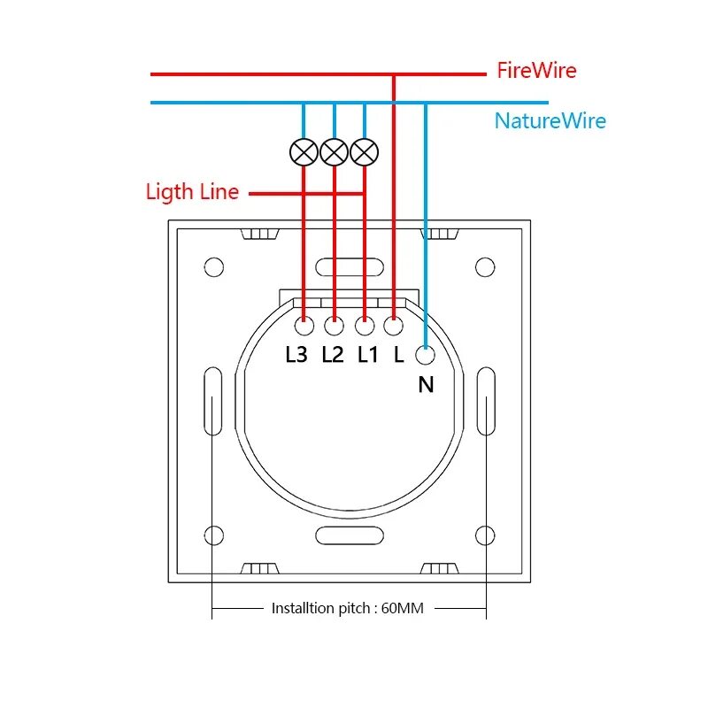 Подключение выключателя touch switch Умный настенный сенсорный выключатель света Eruiklink, ЕС, Wifi, 2 клавиши, сенс