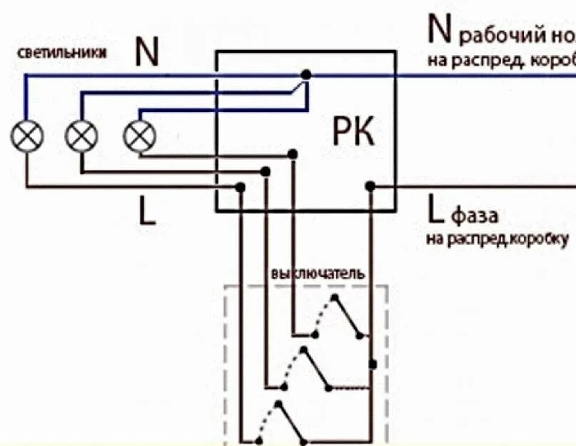 Подключение выключателя туалет ванна кухня Схема подключения тройного выключателя ванна туалет кухня