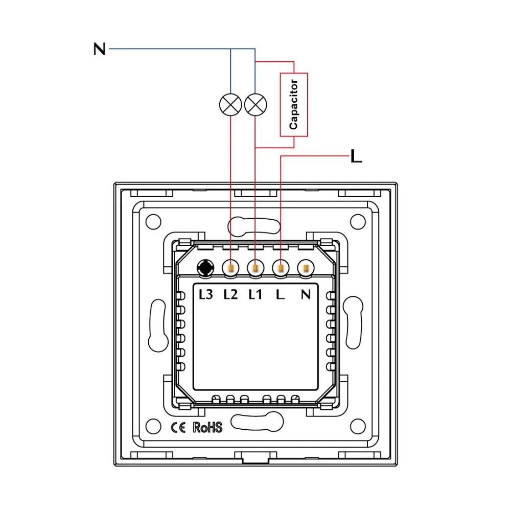 Подключение выключателя zigbee без нуля Однолинейный светильник ель света BSEED с Wi-Fi, умный беспроводной переключател