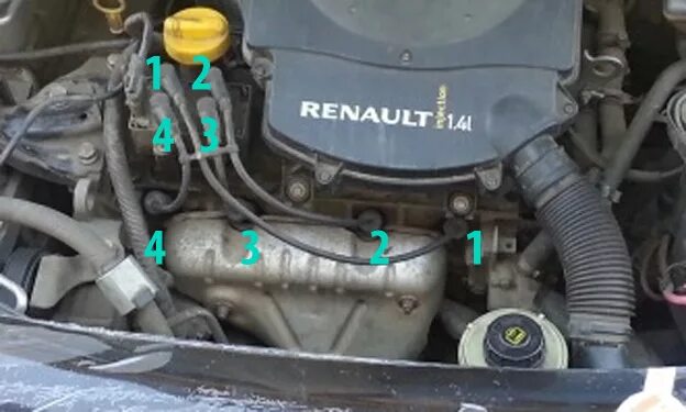 Подключение высоковольтных проводов рено логан Катушка зажигания, диагностика и замена - Renault Logan (1G), 1,4 л, 2009 года с