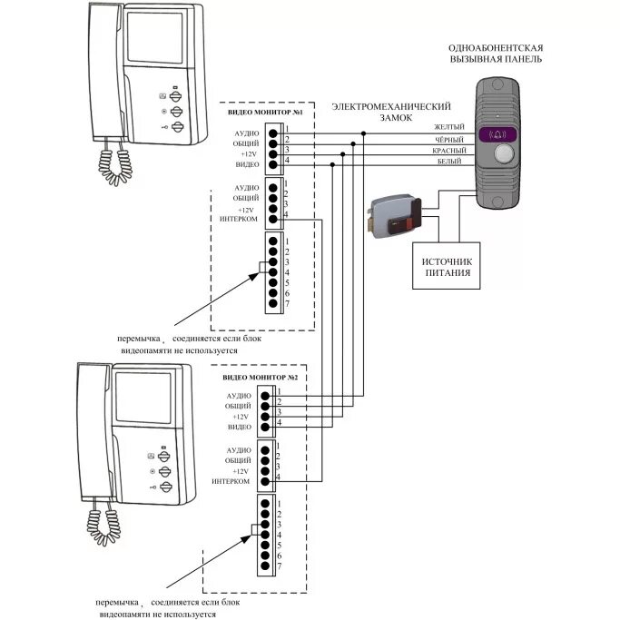 Подключение вызывной панели к двум домофонам Как подключить видеодомофон в квартире фото - DelaDom.ru