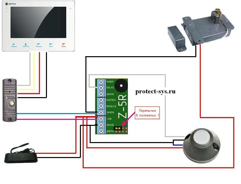 Подключение вызывной панели к z 5r Контроллер домофона z 5r схема