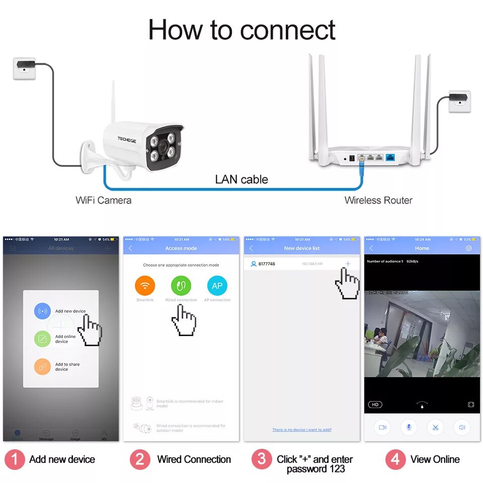 Подключение wifi камеры icsee Подключение камеры smart camera