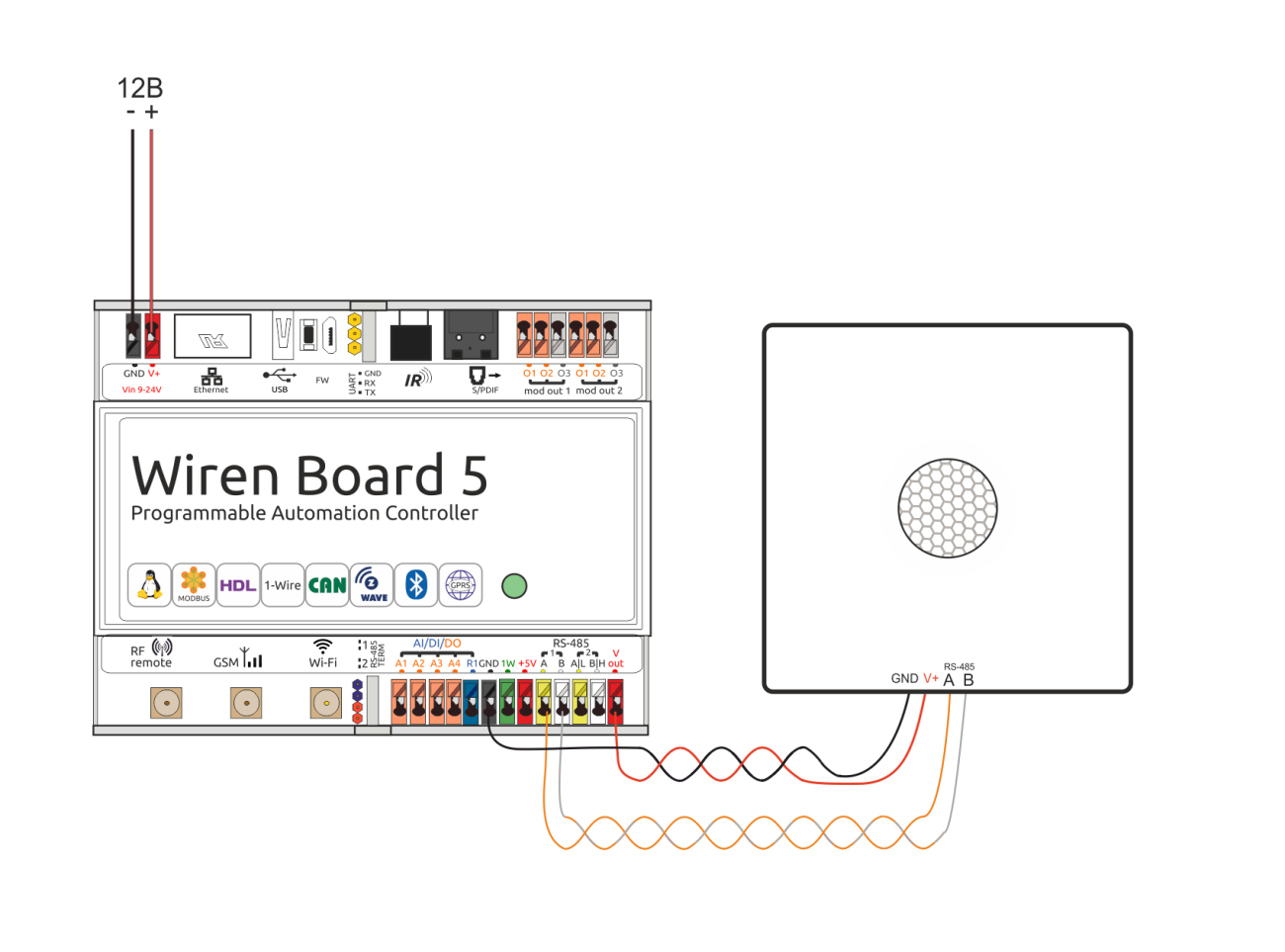 Подключение wiren board к 3 м фазам Wall-mounted 8-in-one sensor WB-MSW v.3 - Wiren Board