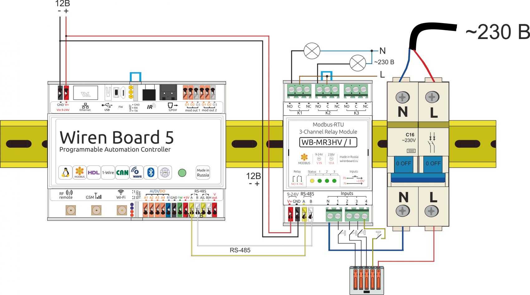 Подключение wiren board к 3 м фазам WB-MR3xV and WB-MR6xV Modbus Relay Modules - Wiren Board