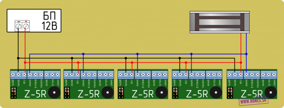 Подключение z 5r к электромагнитному замку Считыватели Matrix. Подключение к контроллеру Z5-R.