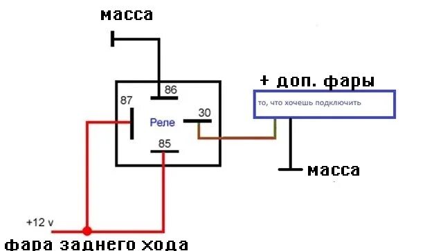 Подключение заднего хода через реле Дополнительное освещение заднего хода - Great Wall Wingle, 2,2 л, 2013 года элек