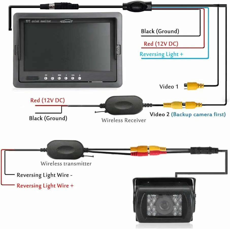 Подключение задних мониторов Tft color monitor схема подключения