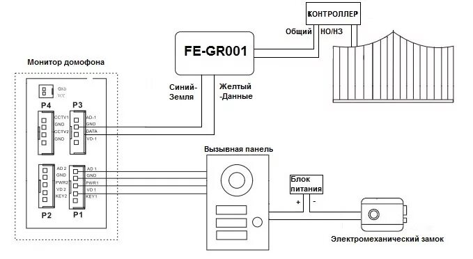 Подключение замка falcon Дополнительное реле открытия ворот Falcon Eye FE-GR001