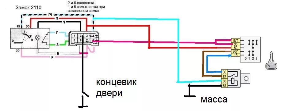 Подключение замка ваз Наш черныш похож немного ч1. или гитара от шнивы и замок от 10 ч1 - Lada 21074, 