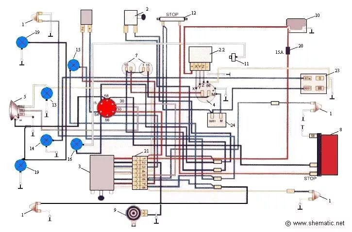 Подключение замка ява 638 Схема электрооборудования мотоцикла ЯВА 350/638 - Shematic.net