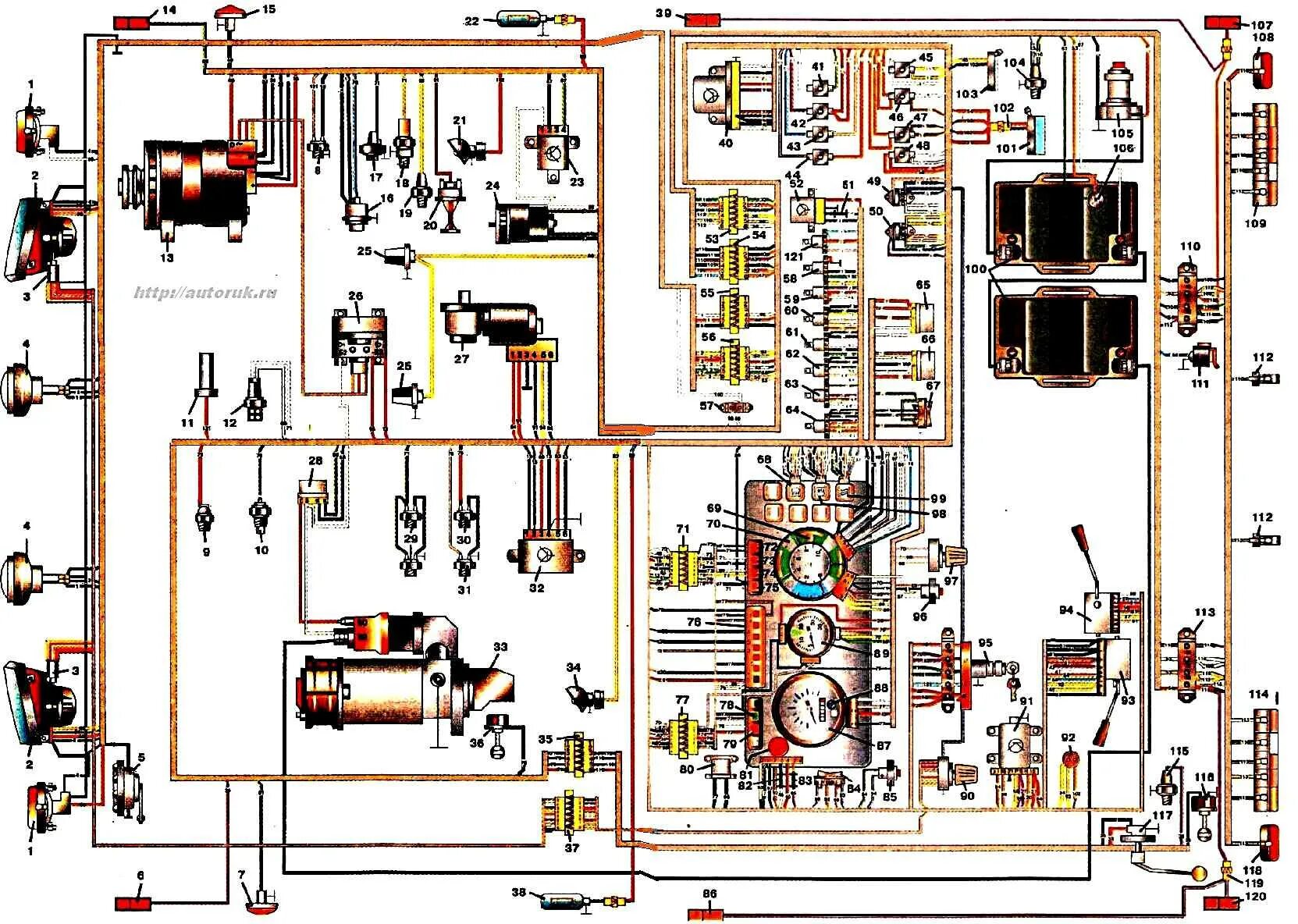 Подключение замка зажигания зил бычок Electrical diagram of ZIL-5301