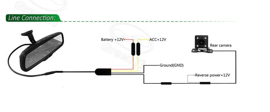 Подключение зеркала монитора с камерой заднего Автомобильный видеорегистратор-зеркало GreenYi под штатное крепление на стекле -