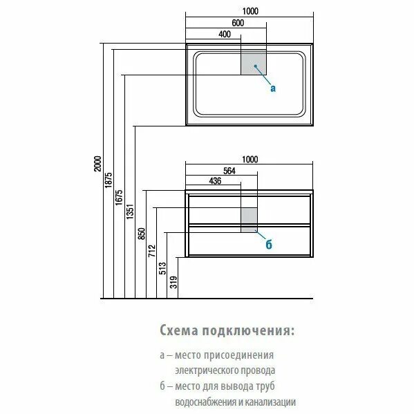 Подключение зеркала в ванной к электричеству Тумба под раковину Акватон Римини 100 белая купить в Москве