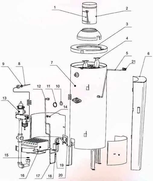 Подключение жуковского котла Схемы узлов и деталей газовых котлов АОГВ Жуковский - страница 2